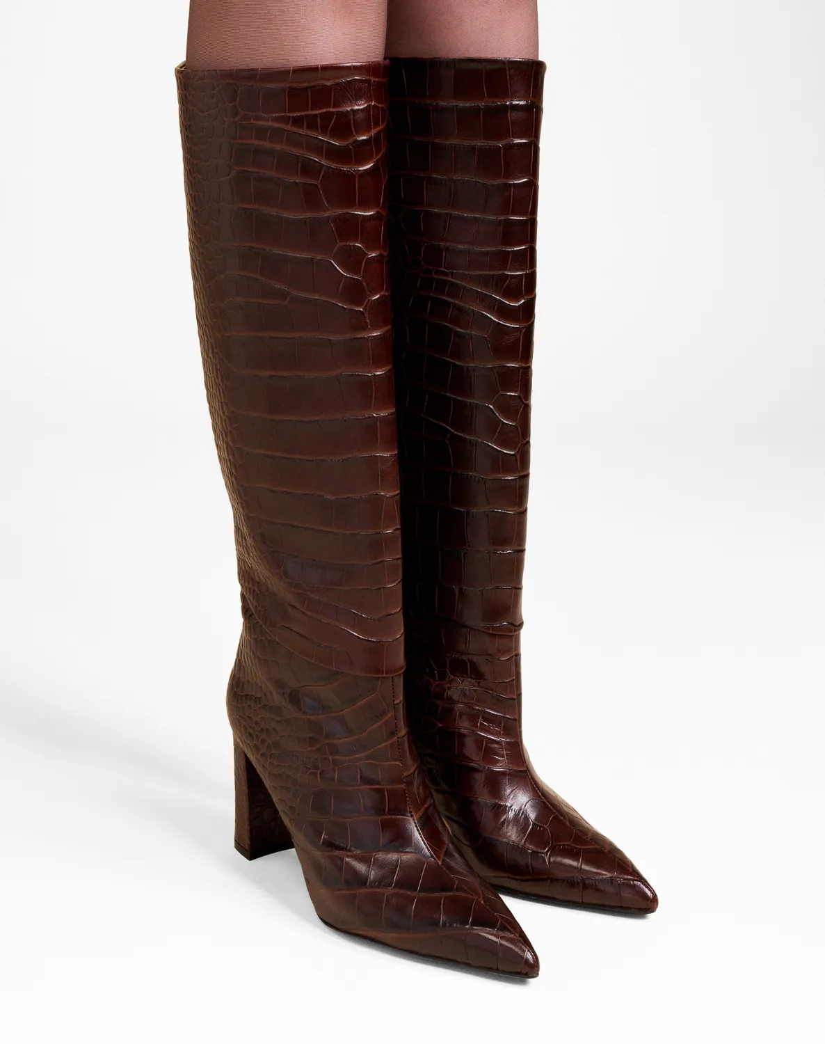 Mi/Mai Wassily Chocolate Croc bottes cuir croco