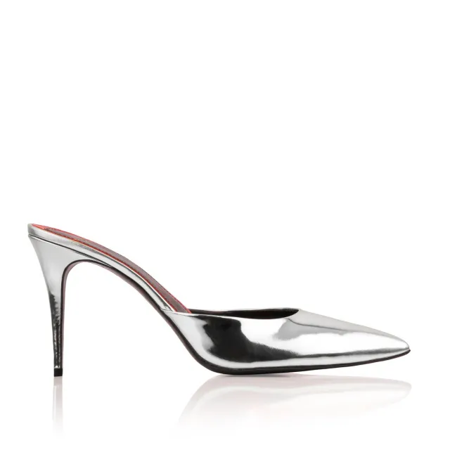 Maison Ernest Lux 85 mules Argent talon 8,5 cm