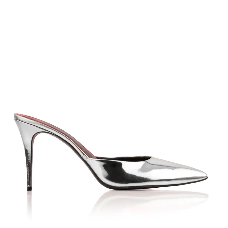 Maison Ernest Lux 85 mules Argent talon 8,5 cm