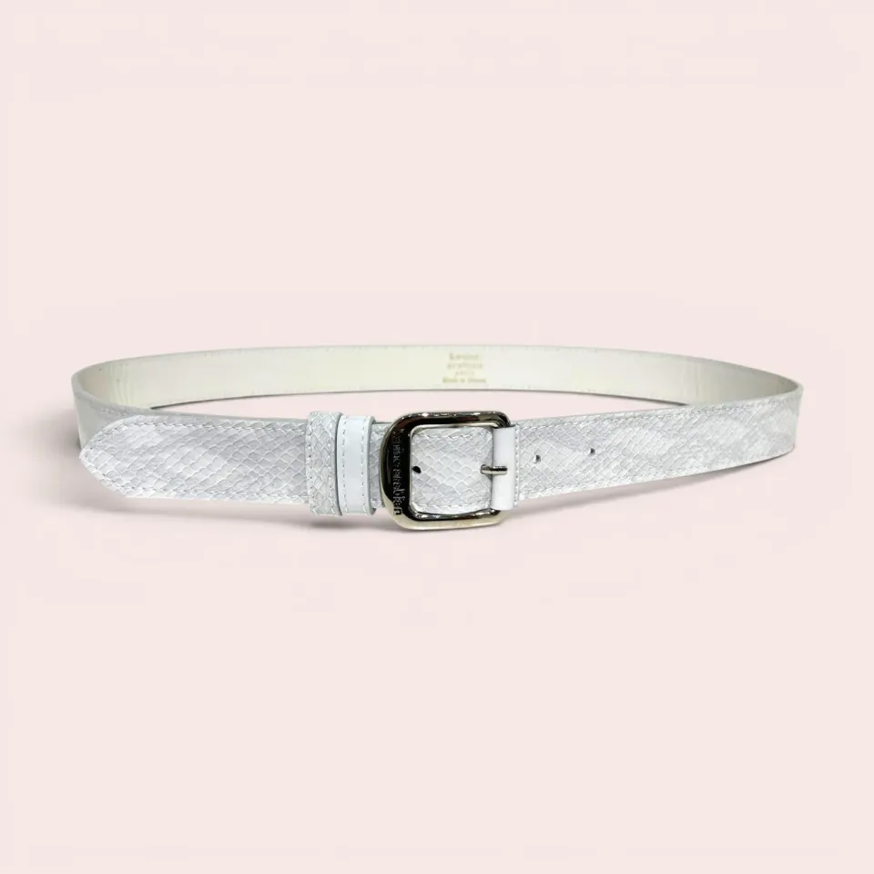 Karine Arabian Ortiz ceinture cuir verni gris perle