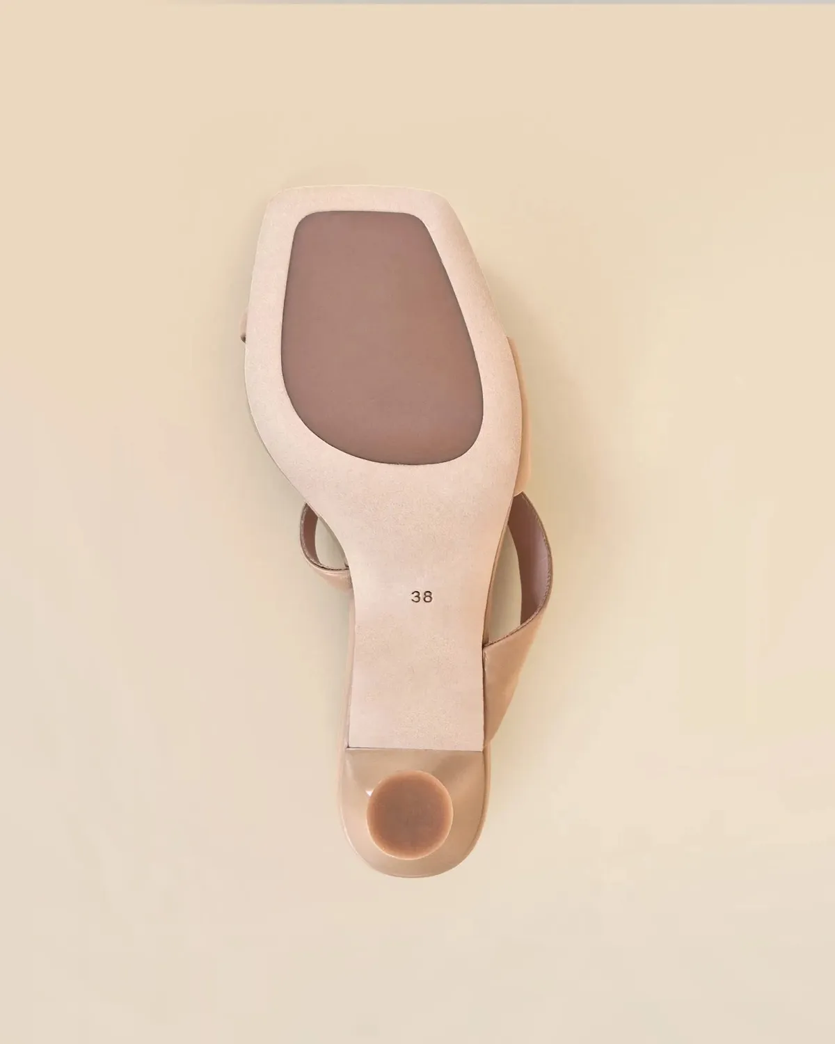 Mi/Mai Tara Nude sandales cuir beige talon haut