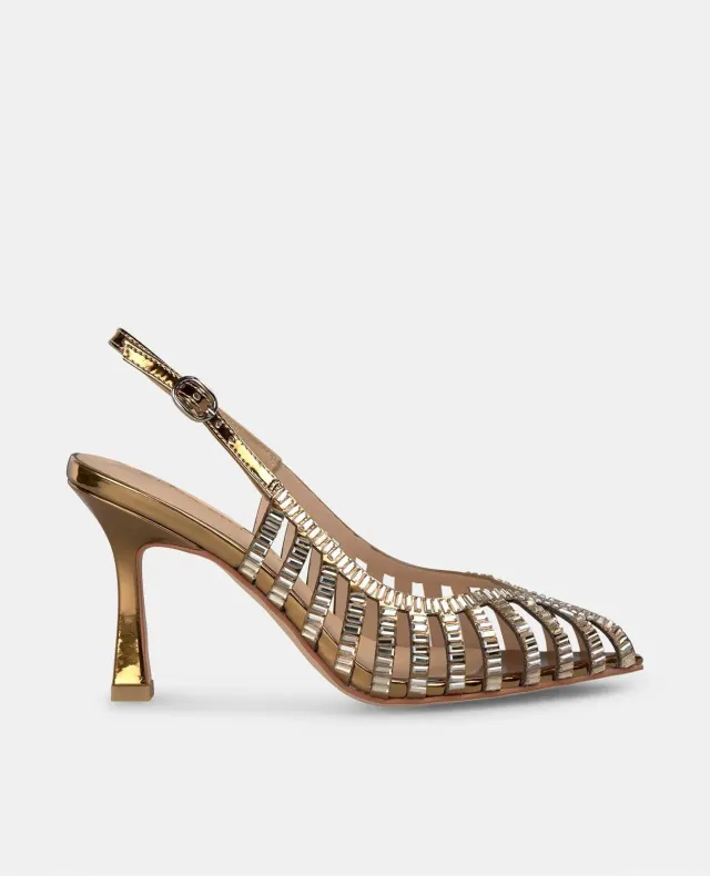 Alma en Pena V250622 escarpins bronze cristal 9 cm
