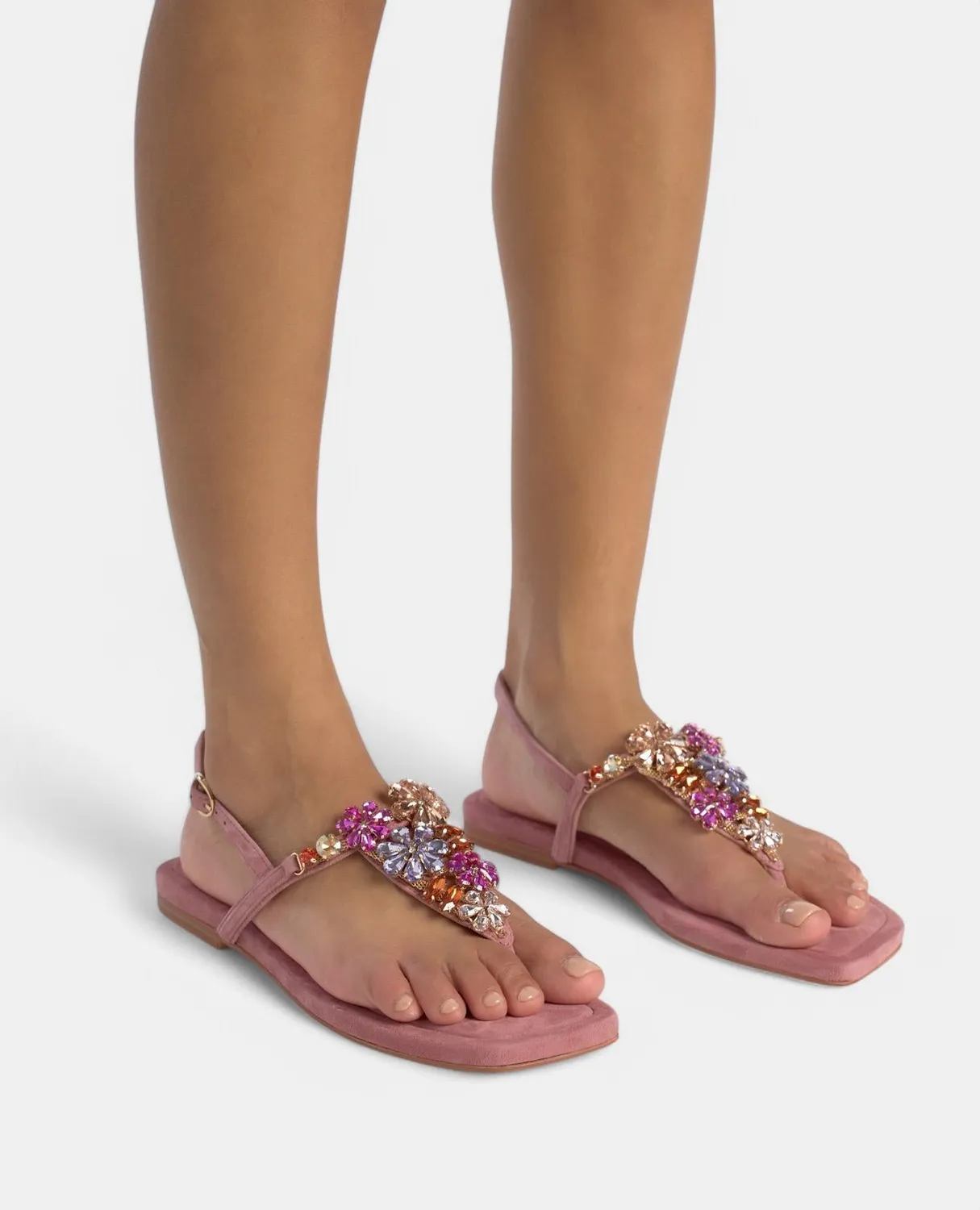 Alma en Pena V251917 tongs lilas plates strass