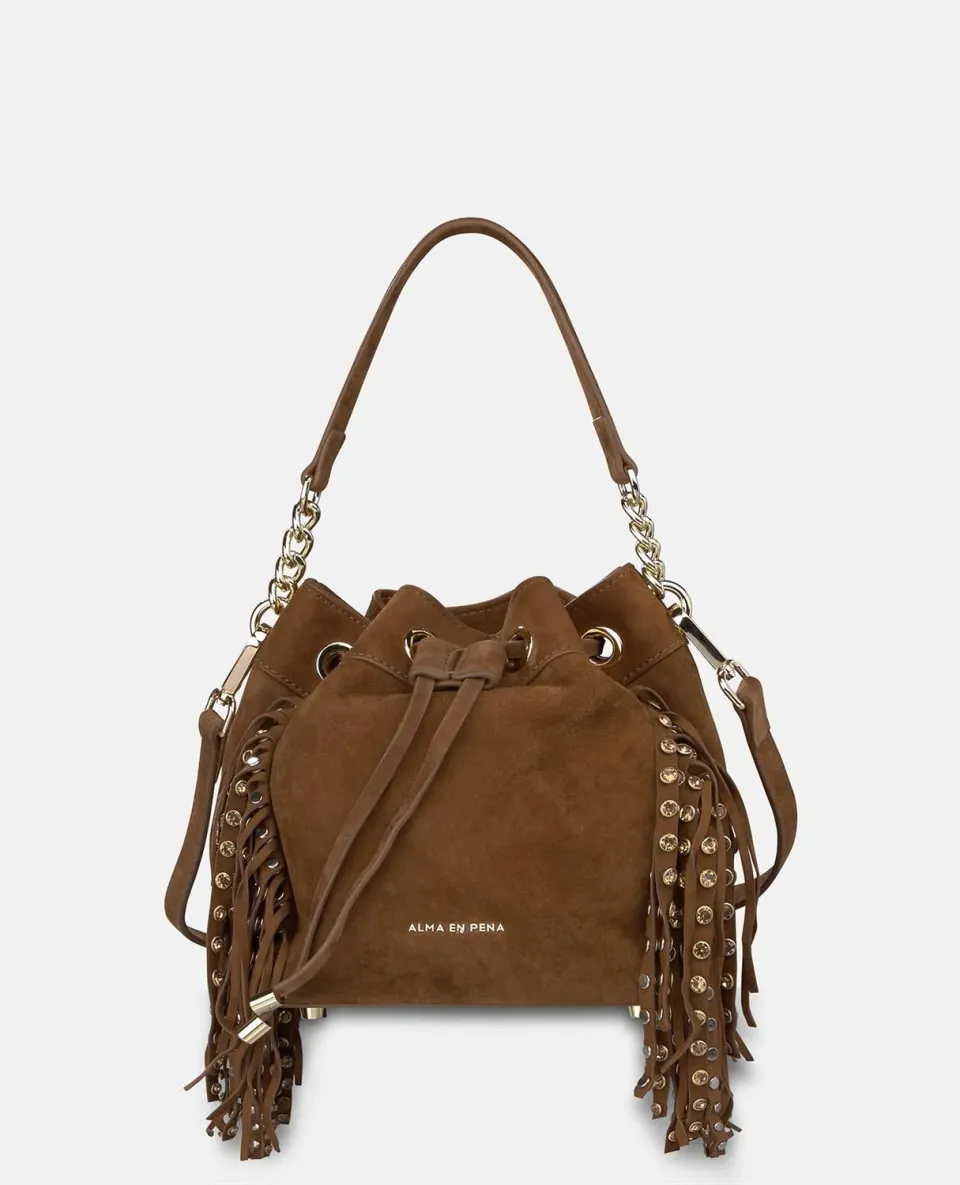 Alma en Pena V26BG065 sac cuir caramel à clous