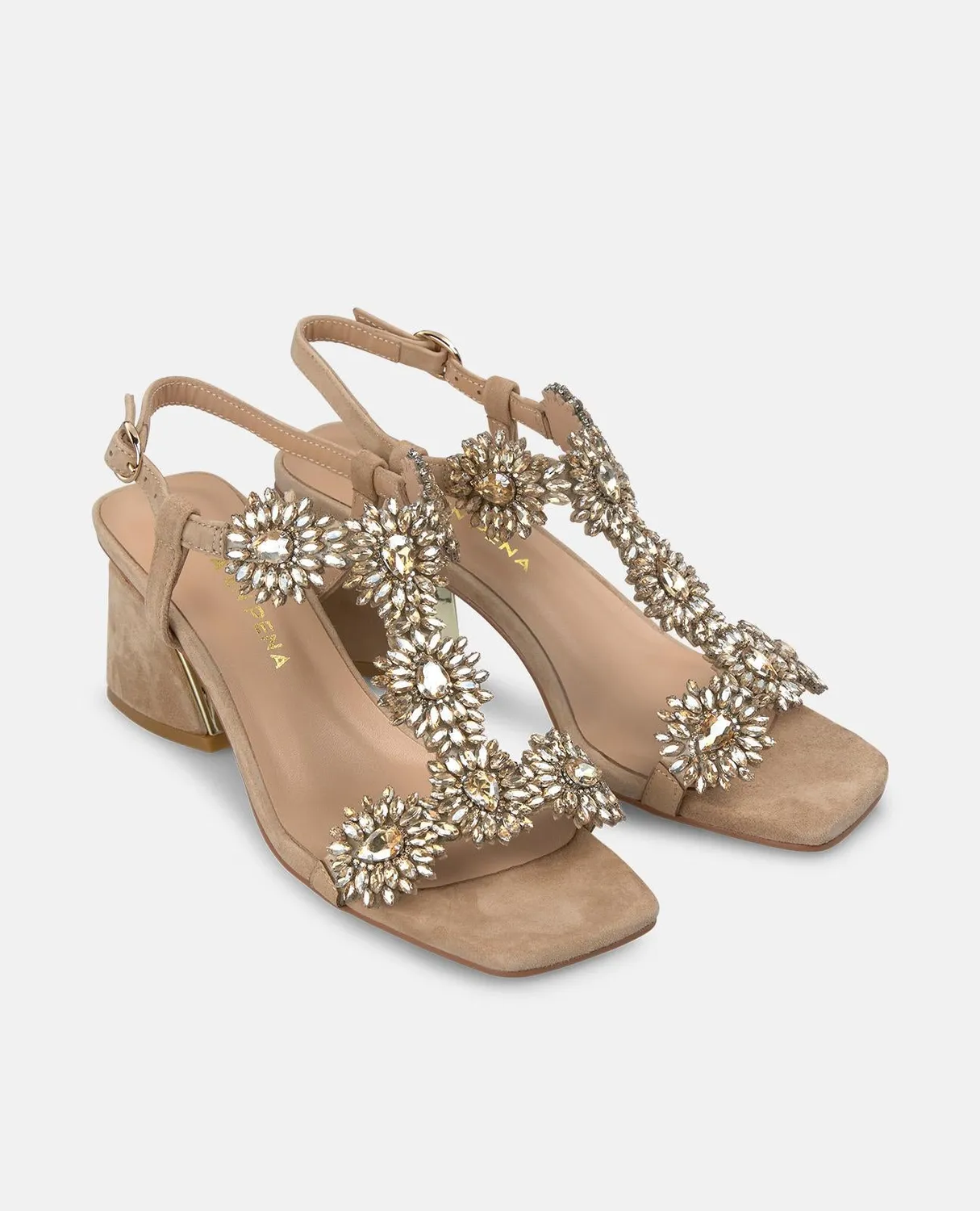 Alma en Pena V250959 sandales sable strass talon bloc 6 cm