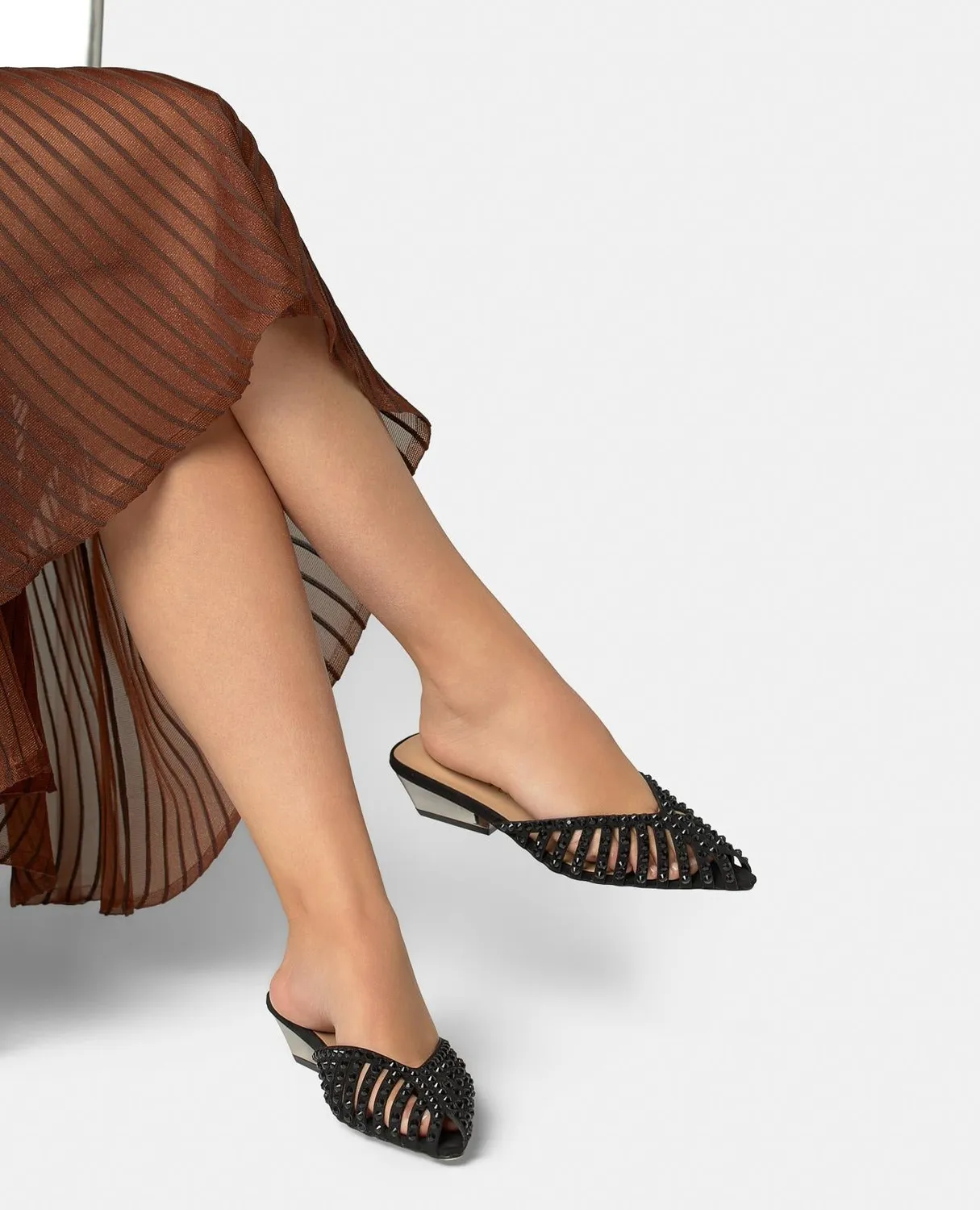 Alma en Pena V260755 mules noires résille talon 3 cm