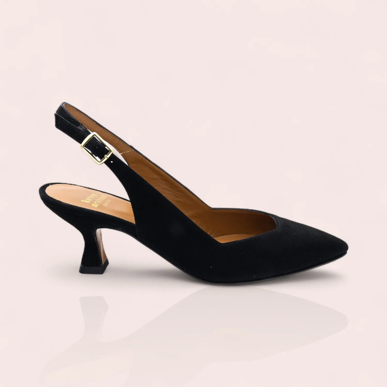 Karine Arabian Florence escarpin slingback cuir velours