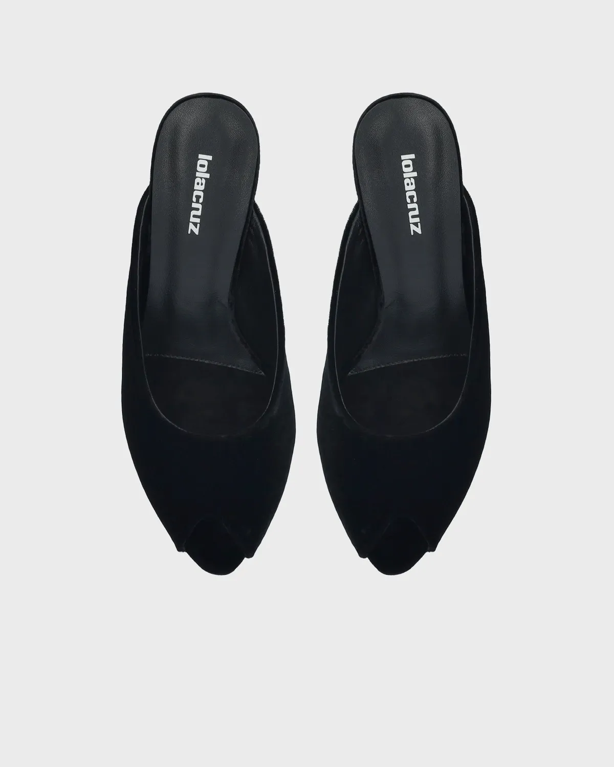 Lola Cruz Isabella mules compensées noires talon 75