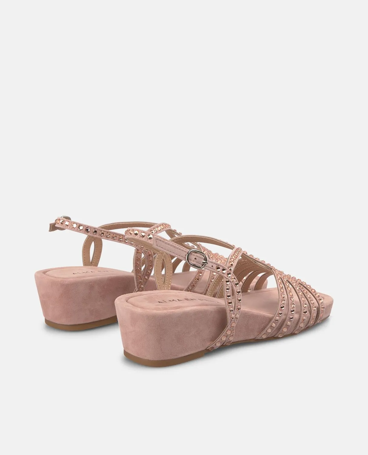 Alma en Pena V267704 Sandale Compensee Rose Cuir Talon 5 cm