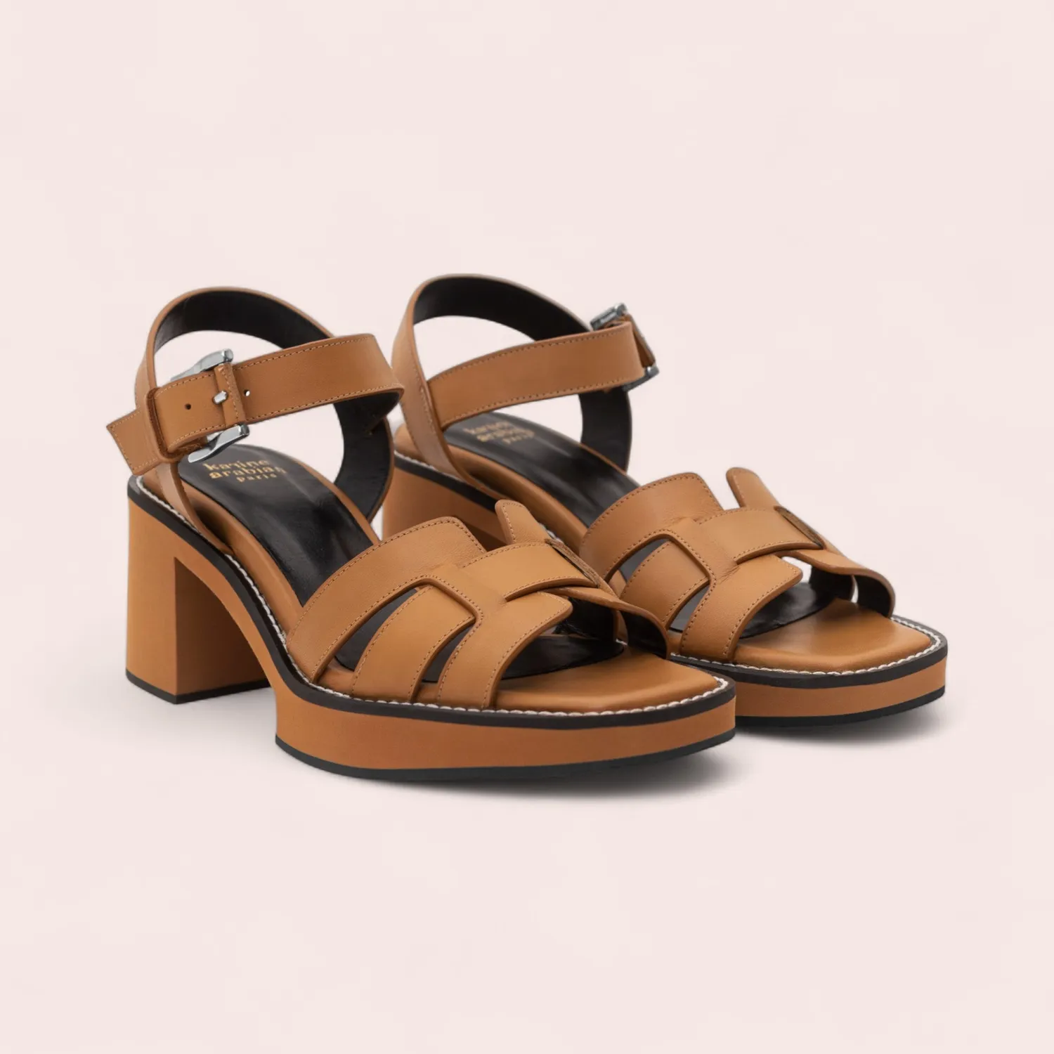 Karine Arabian HAYANA sandale cuir noir 37 talon 65mm