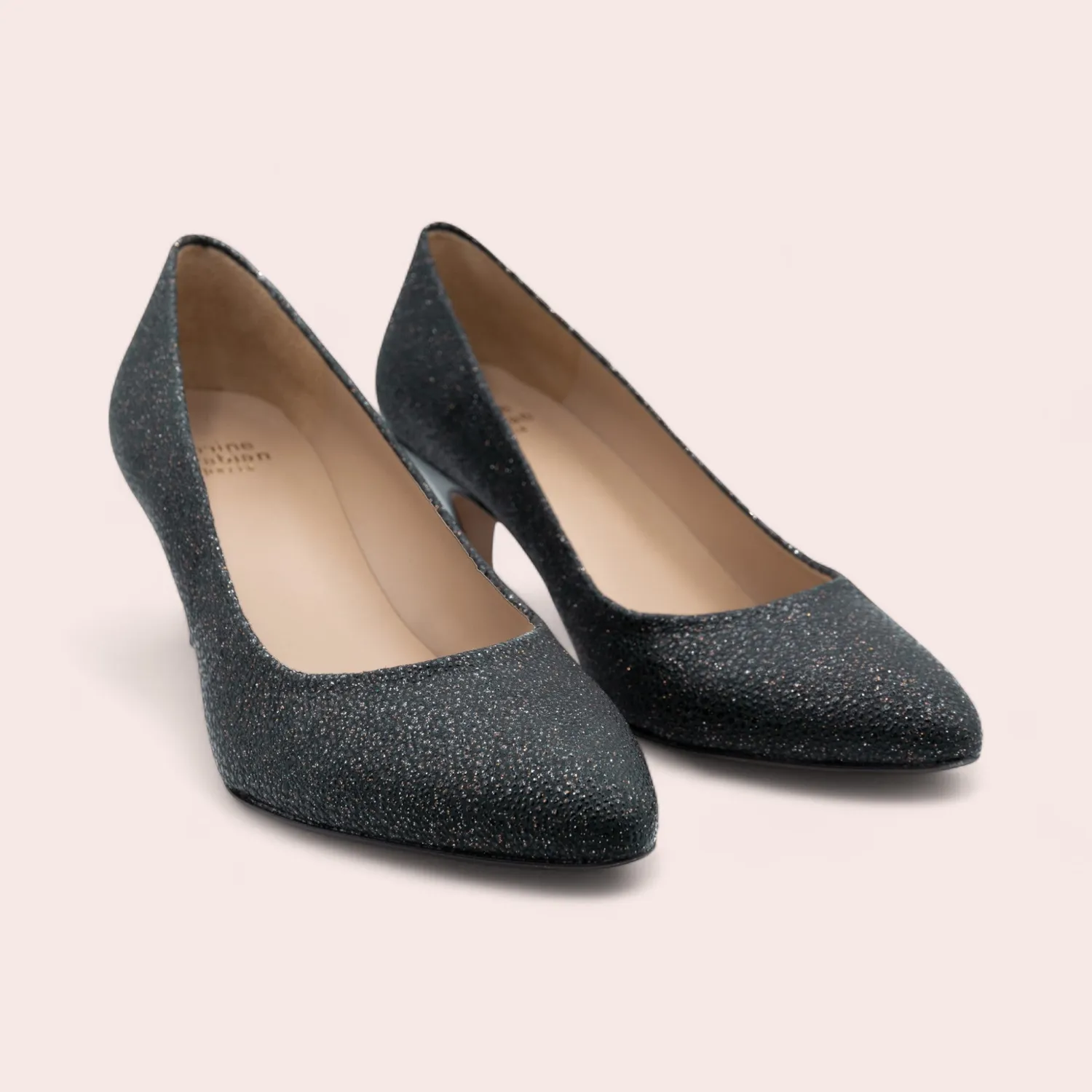 Karine Arabian Fanny escarpins glitter noir 38 talon 47mm