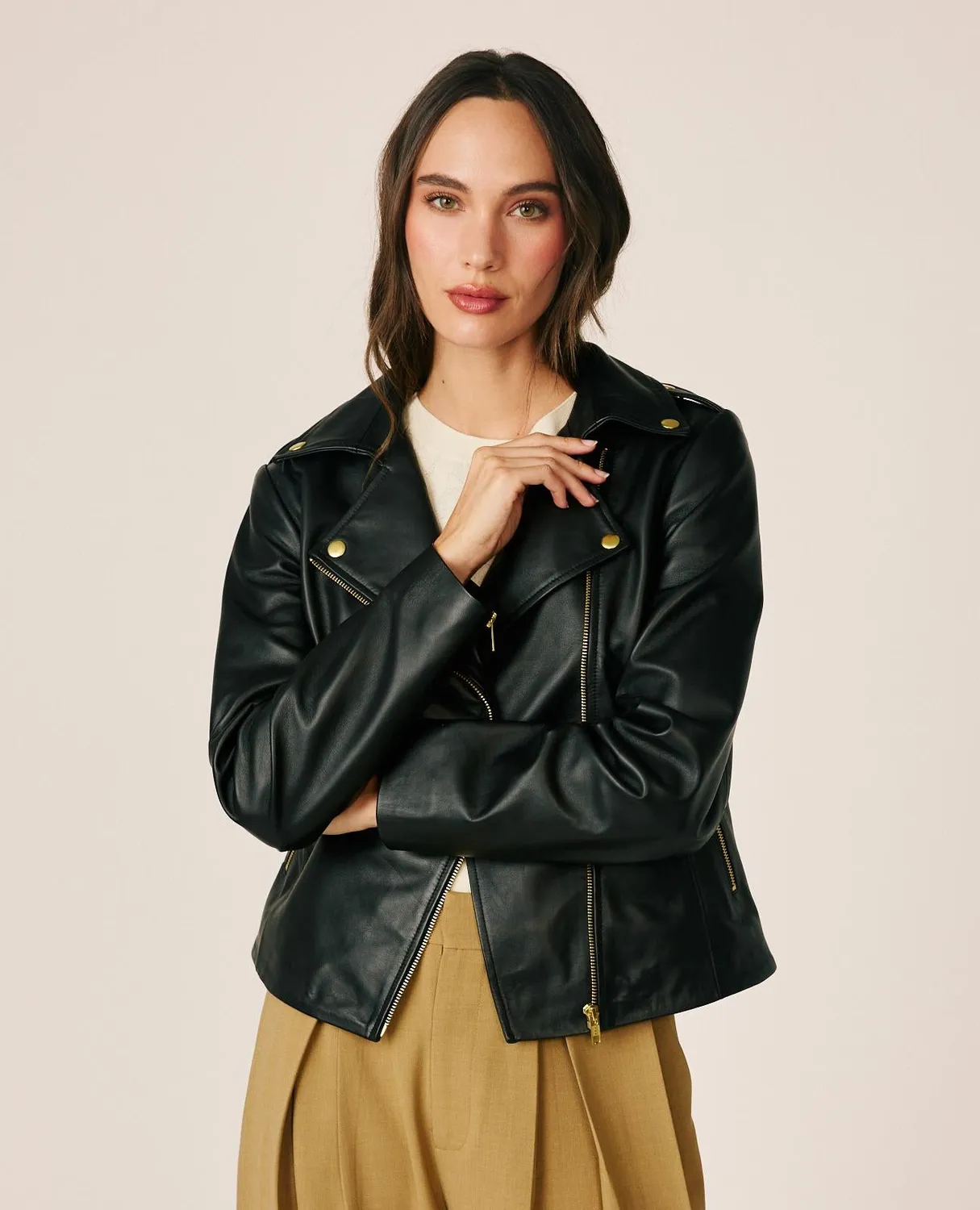 Alma en Pena I26CL1104 perfecto noir clouté cuir