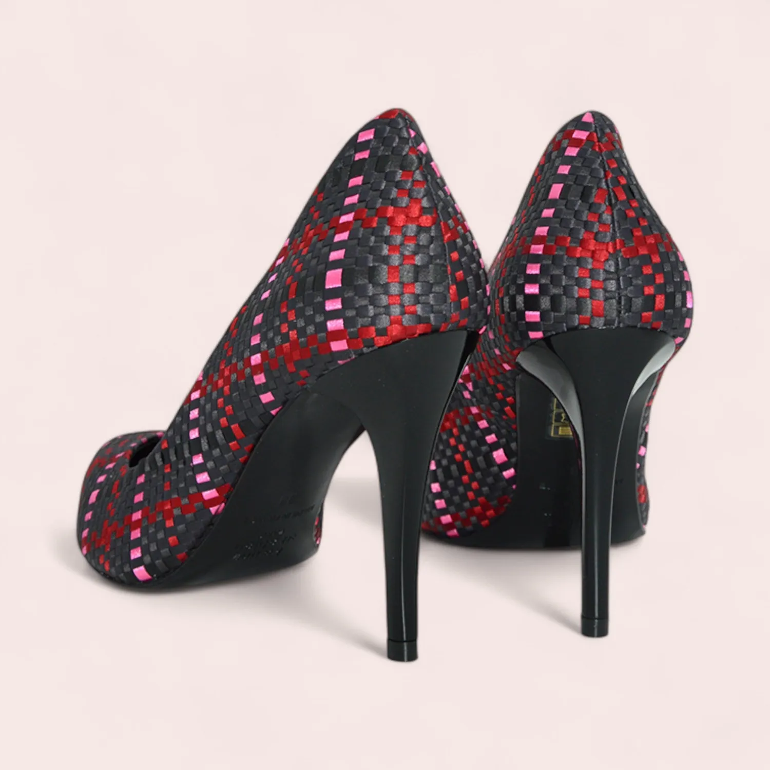 Karine Arabian PUMP escarpin tressé noir 38.5 talon 95mm
