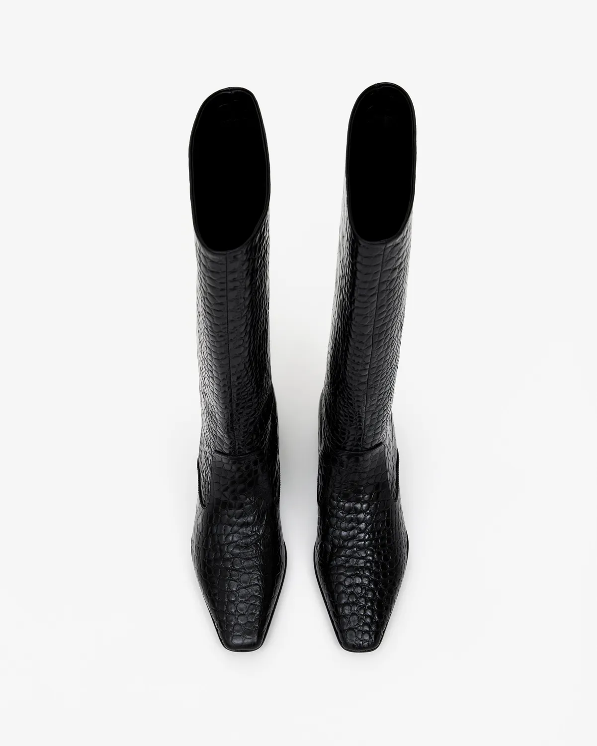 Mi/Mai Sargent Black Croc bottes cavalières croco noir