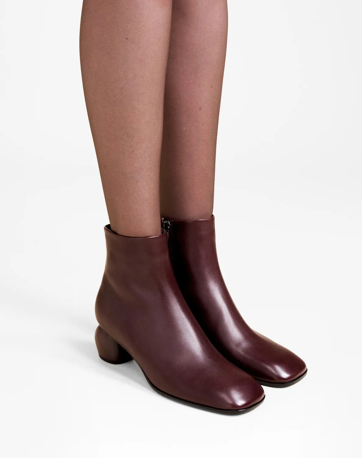 Mi/Mai Tadao Burgundy bottines cuir talon 5cm