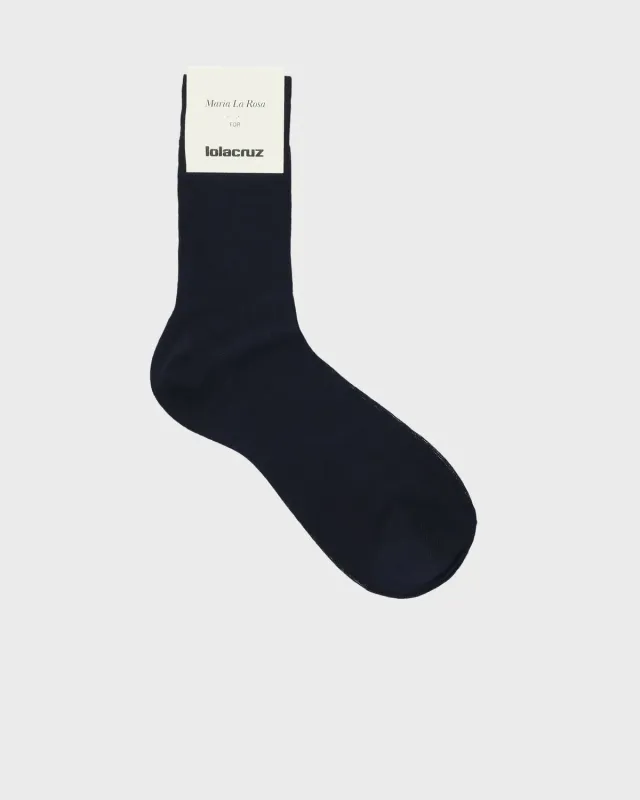Lola Cruz Silk Ribbed Socks chaussettes soie côtelées