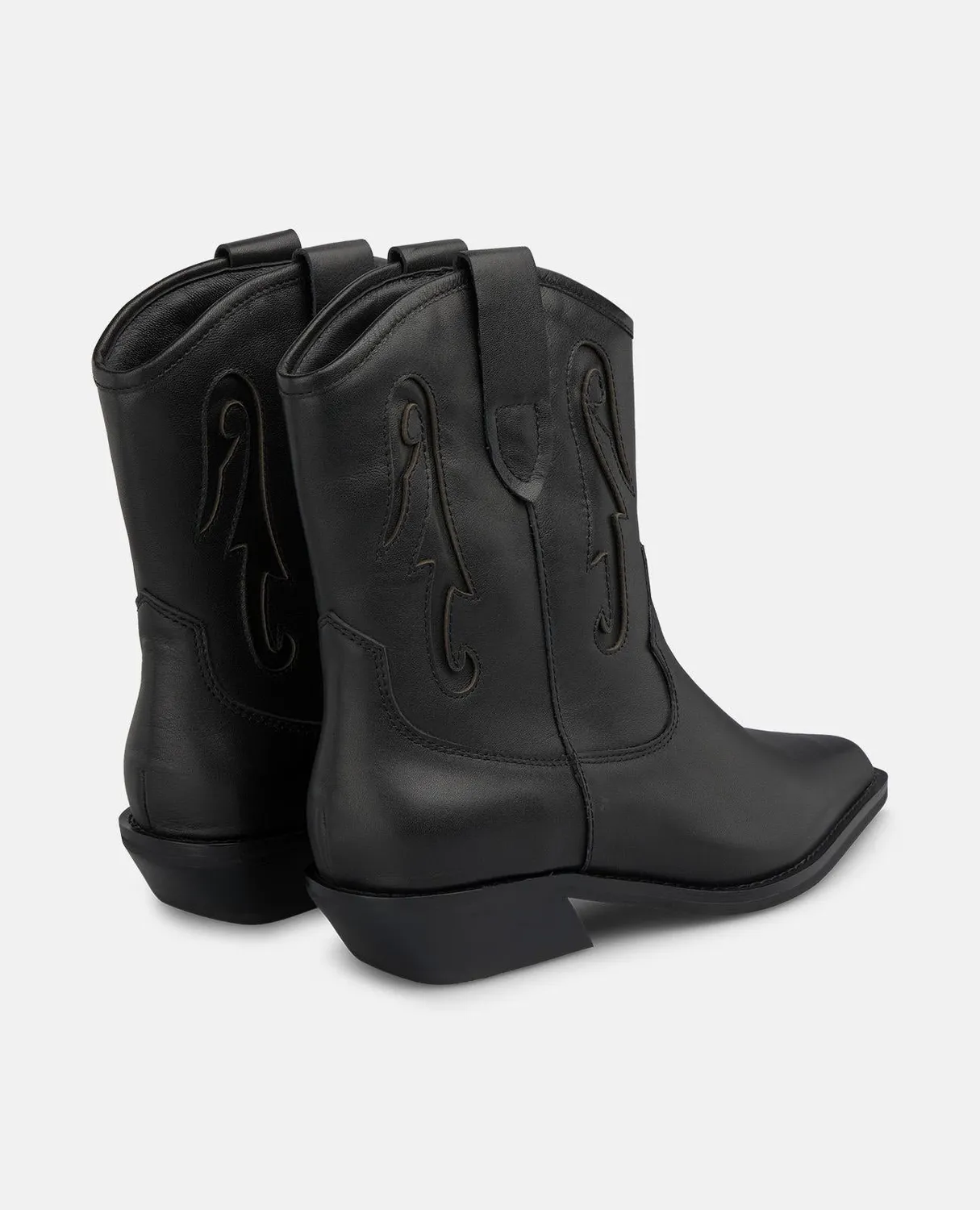 Alma en Pena I260582 bottines cowboy noires plates napa