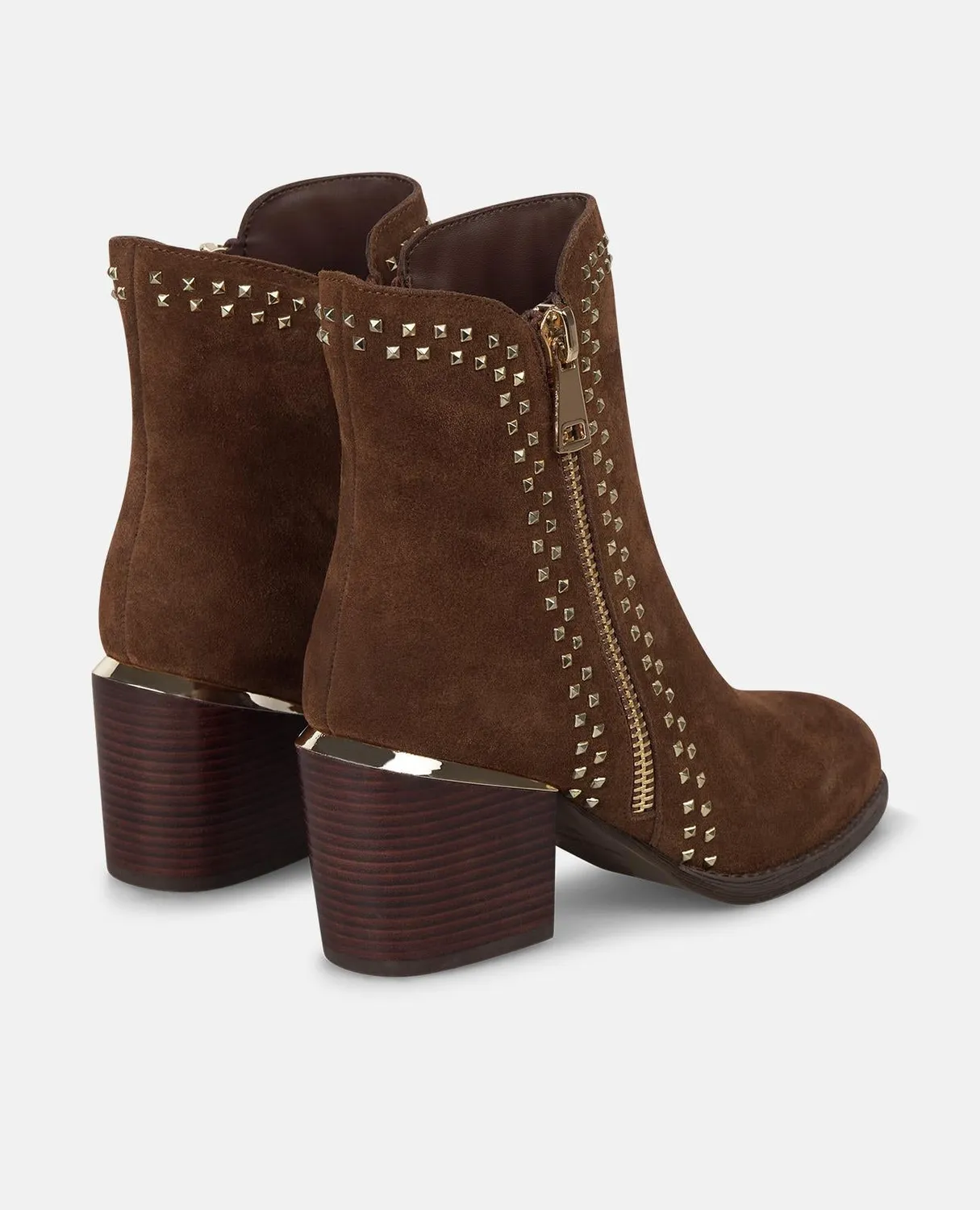 Alma en Pena I2552400 bottines à talon camel cloutées