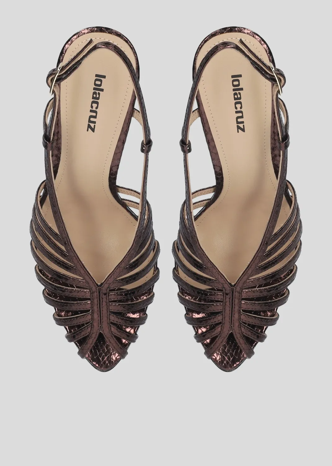 Lola Cruz Diana 95 sandales à talons marron talon 9,5 cm