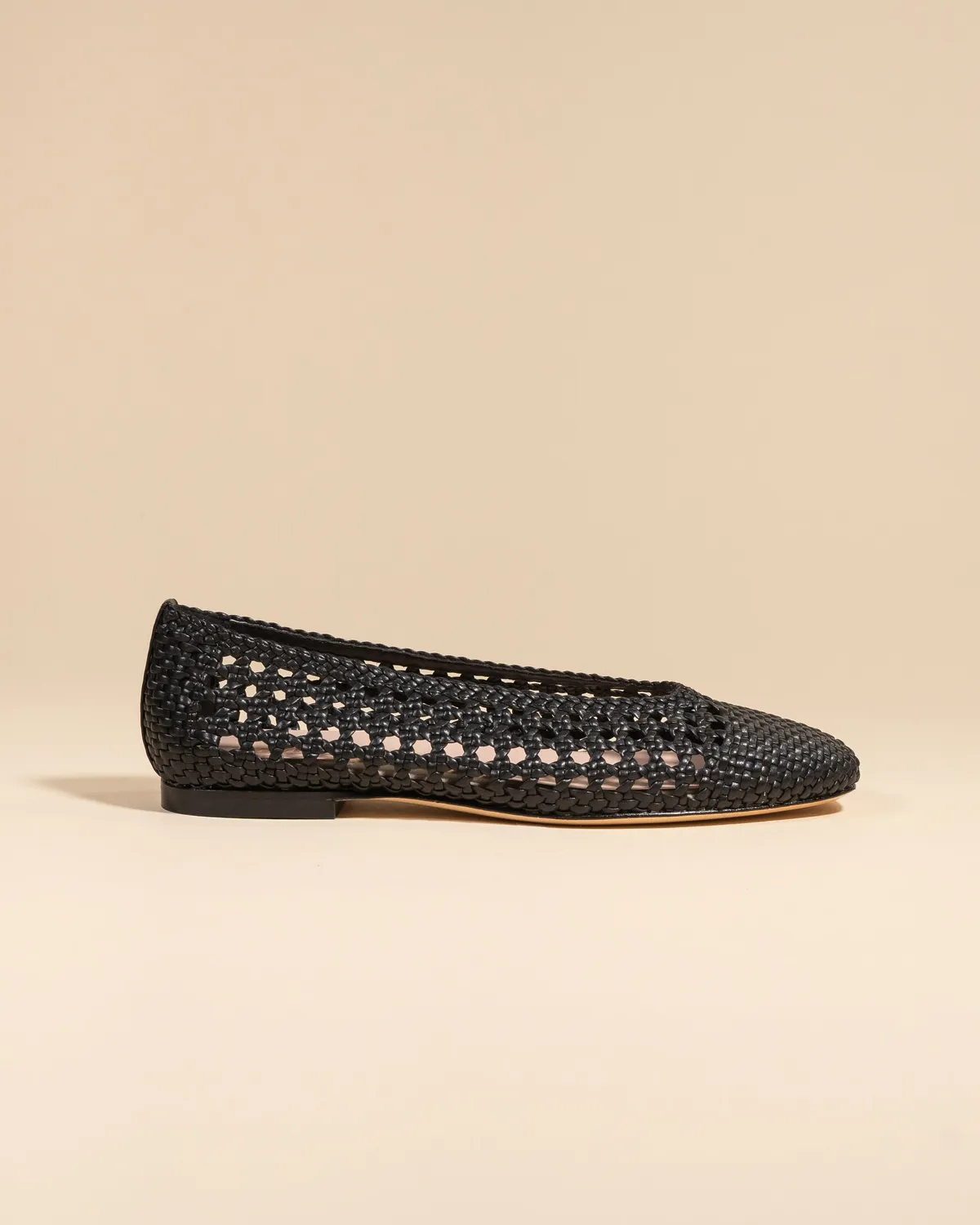 Mi/Mai Aria Black ballerines tressées noires similicuir