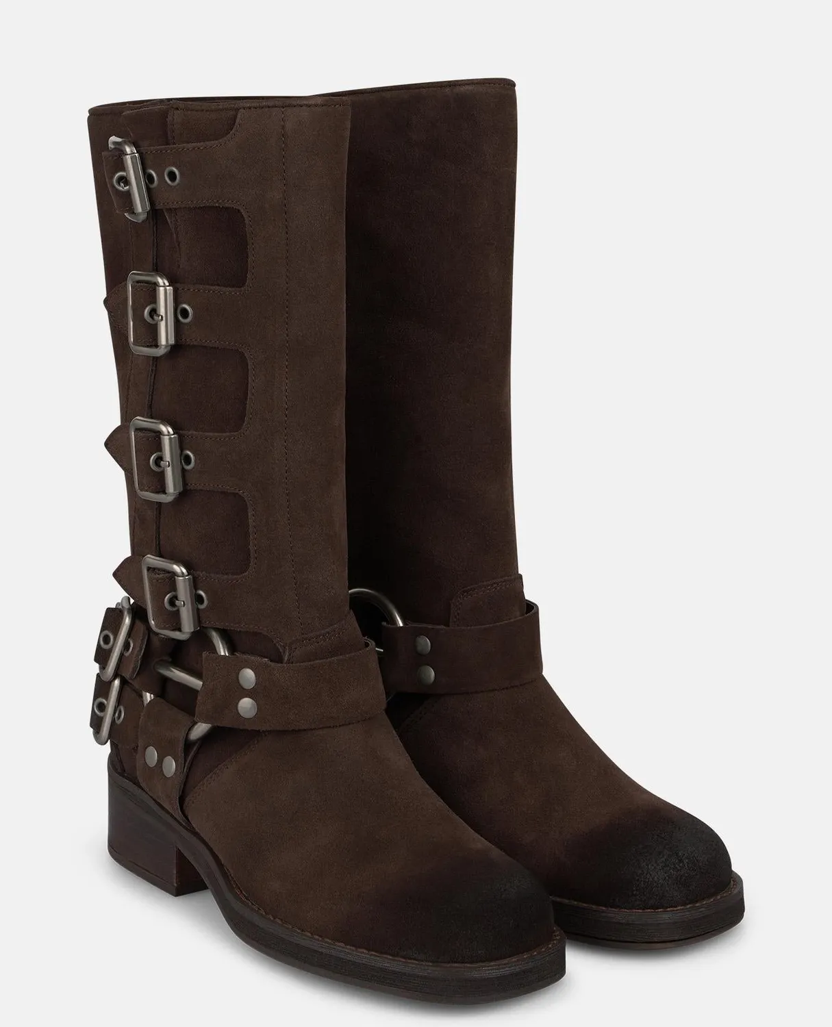 Alma en Pena I260830C bottes marron cuir talon 4,5 cm