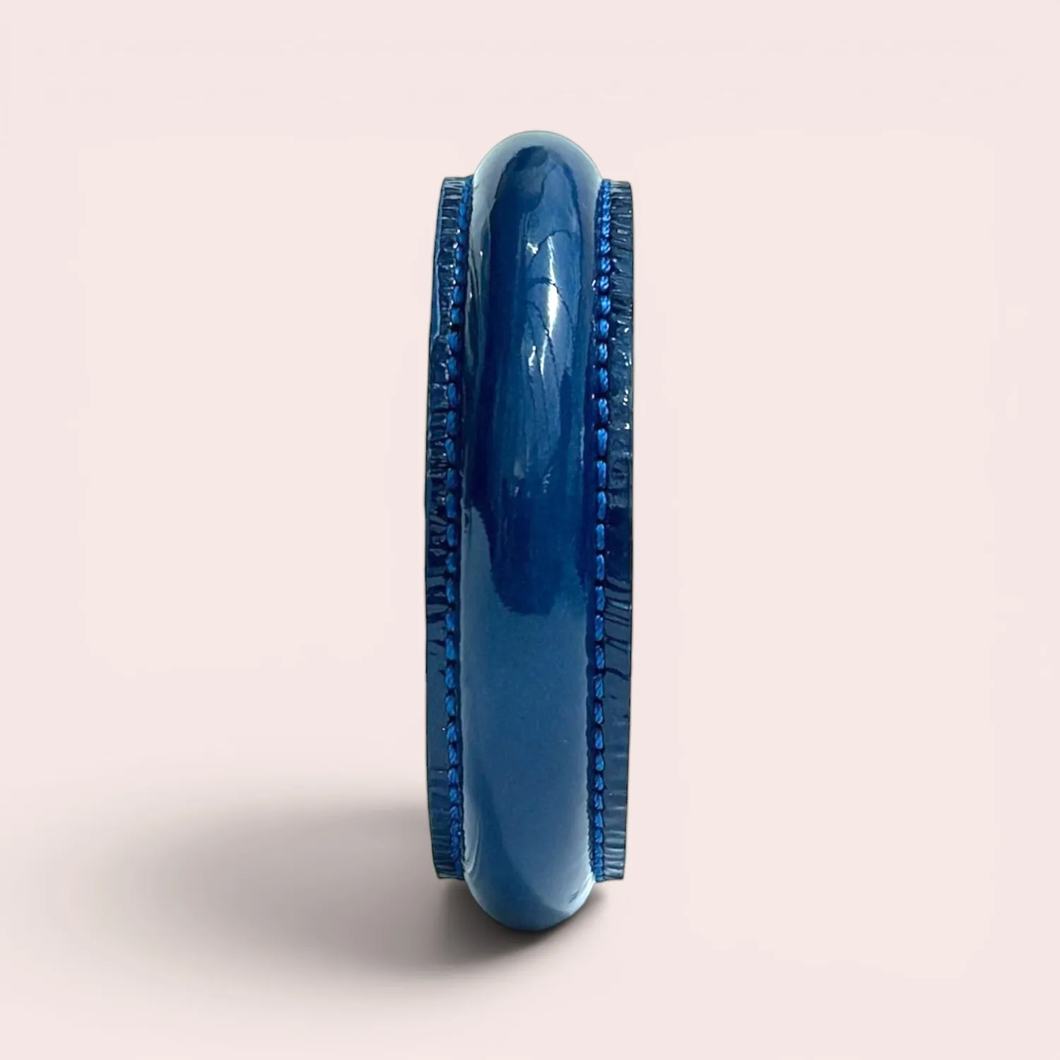 Karine Arabian JONC bracelet cuir verni bleu océan