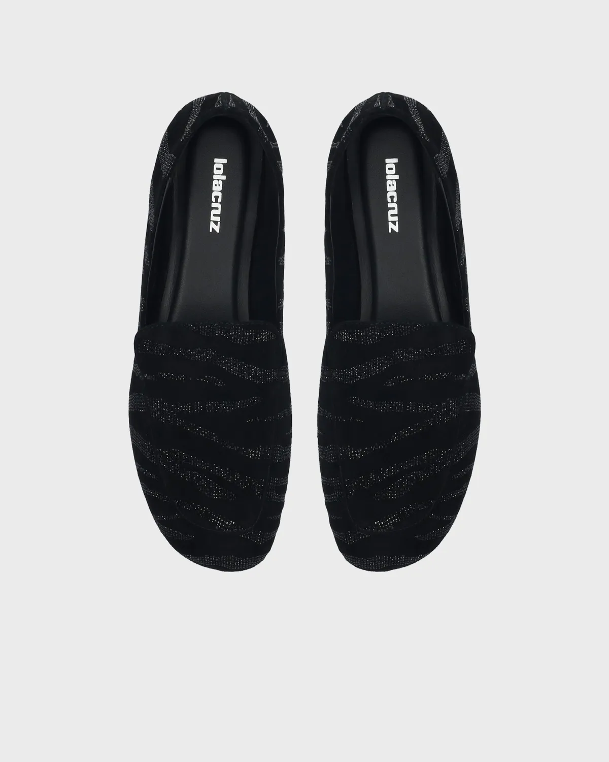 Lola Cruz Larissa mocassins noir cuir plat