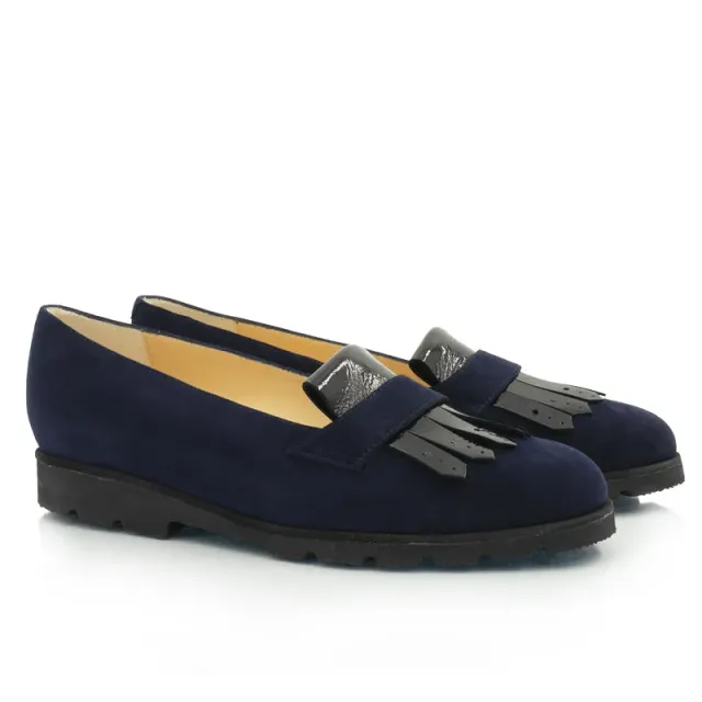 Bégum Paris Helsinki mocassins femme marine chèvre velours