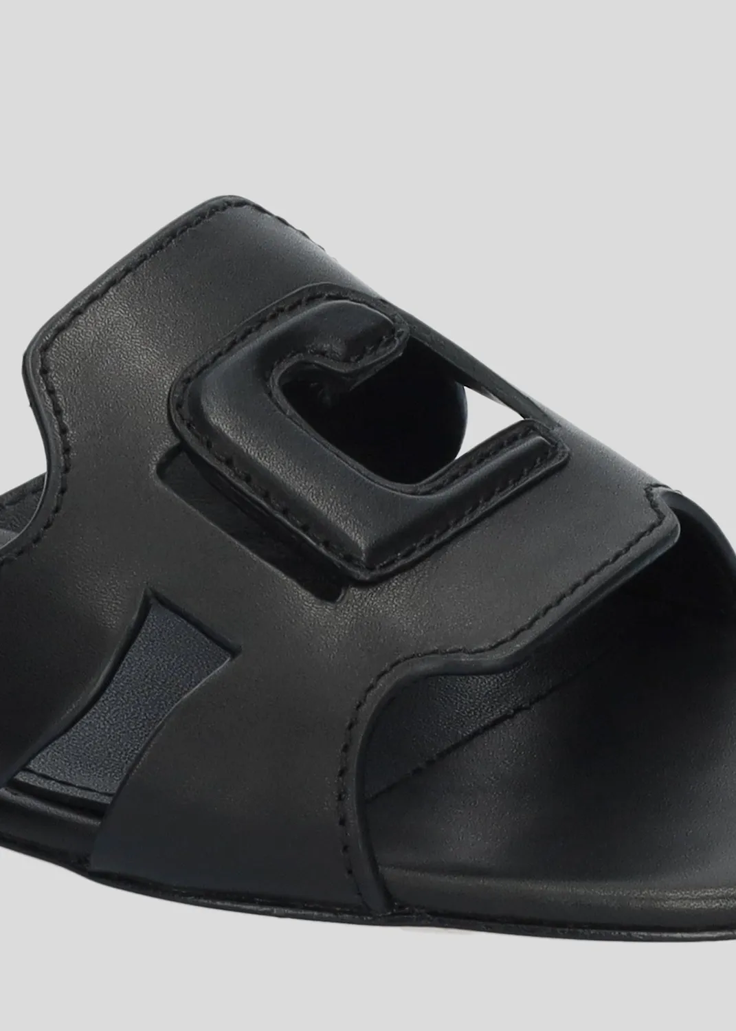 Lola Cruz Cuirine sandales plates noires cuir