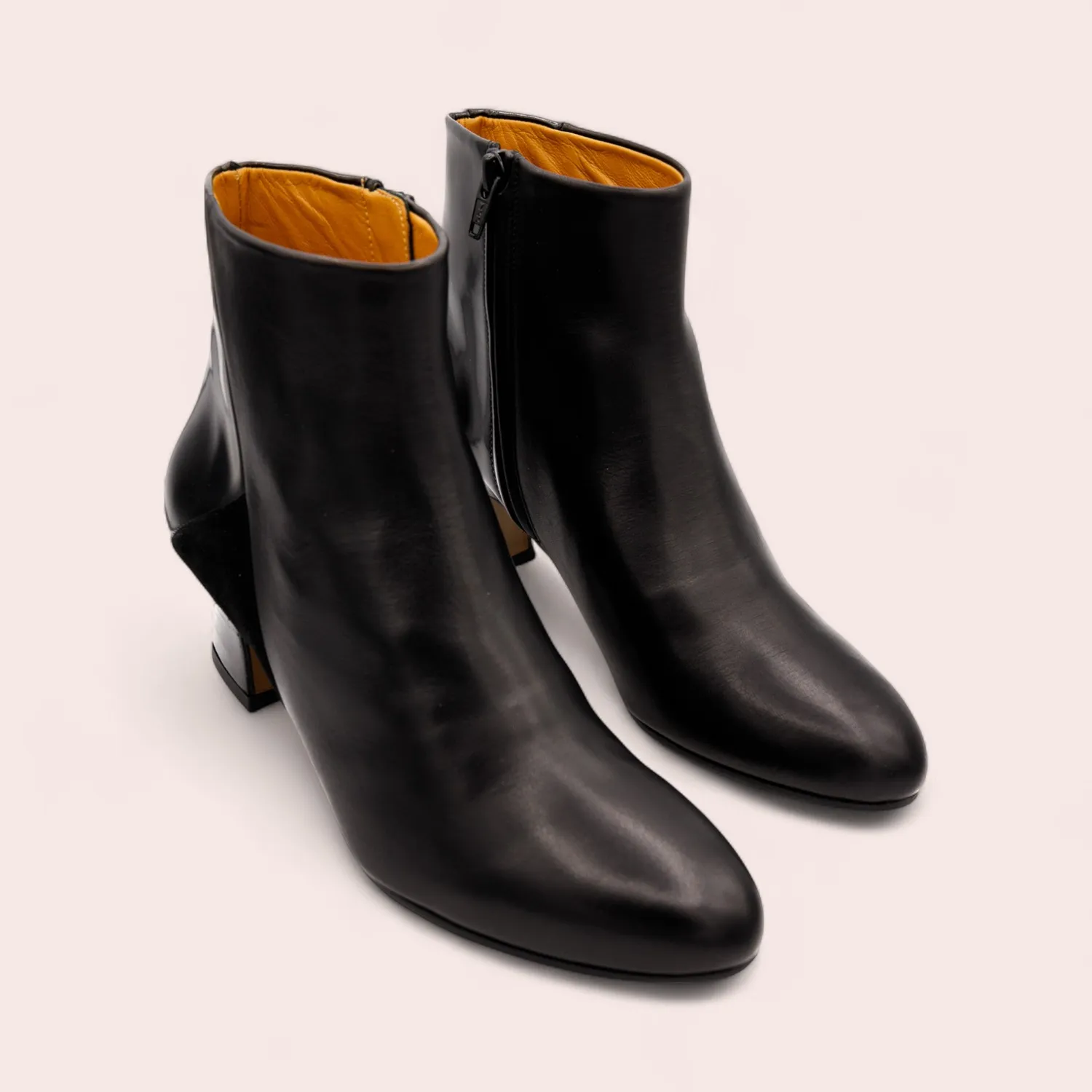 Karine Arabian Ava bottine cuir noir bordeaux talon 50mm