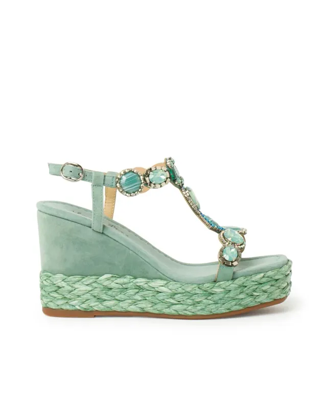 Alma en Pena V22280 compensée jade strass 8 cm
