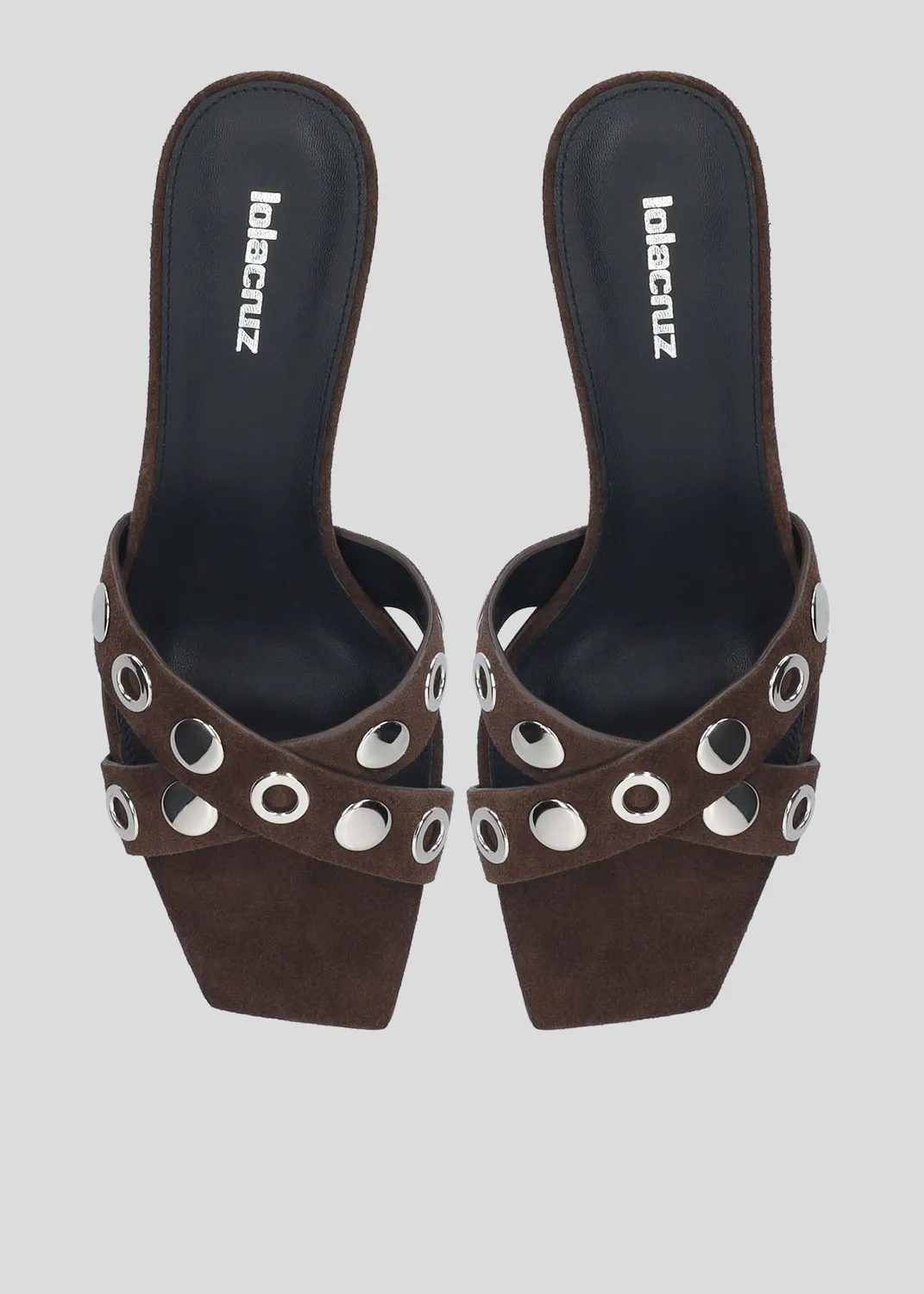 Lola Cruz Maïna 75 mules marron 7,5 cm