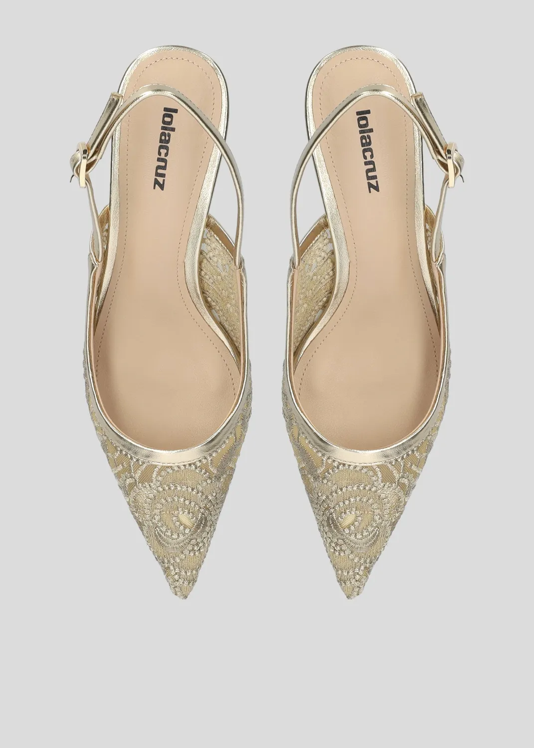 Lola Cruz Grace 55 escarpins doré cuir