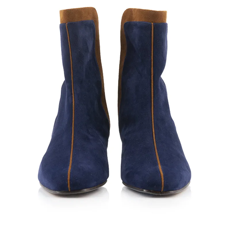 Bégum Paris Chéri bottines marine velours zip 3 cm