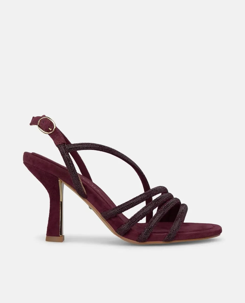 Alma en Pena I260303 sandales bordeaux textile talon 8 cm