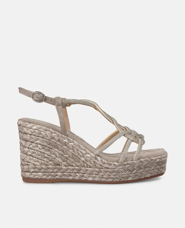 Alma en Pena V2551273 sandales compensées taupe strass talon 9,8 cm