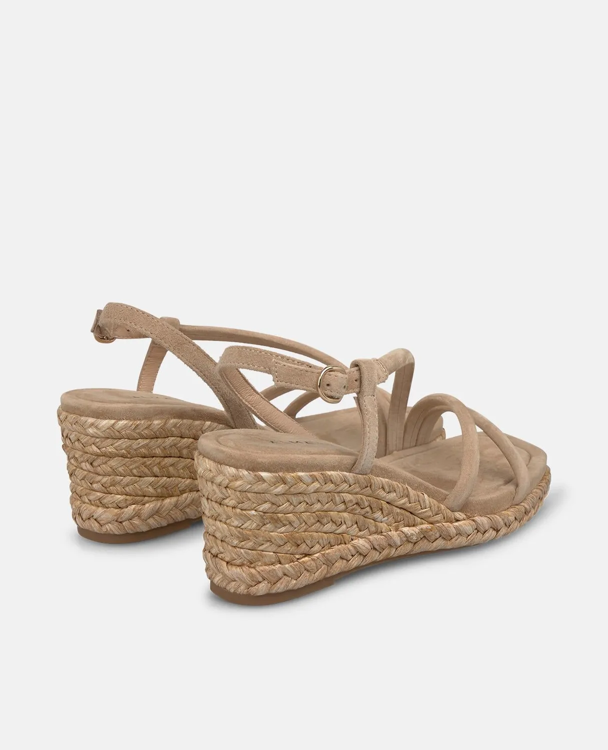 Alma en Pena V266752 sandales beige daim compensé 7 cm