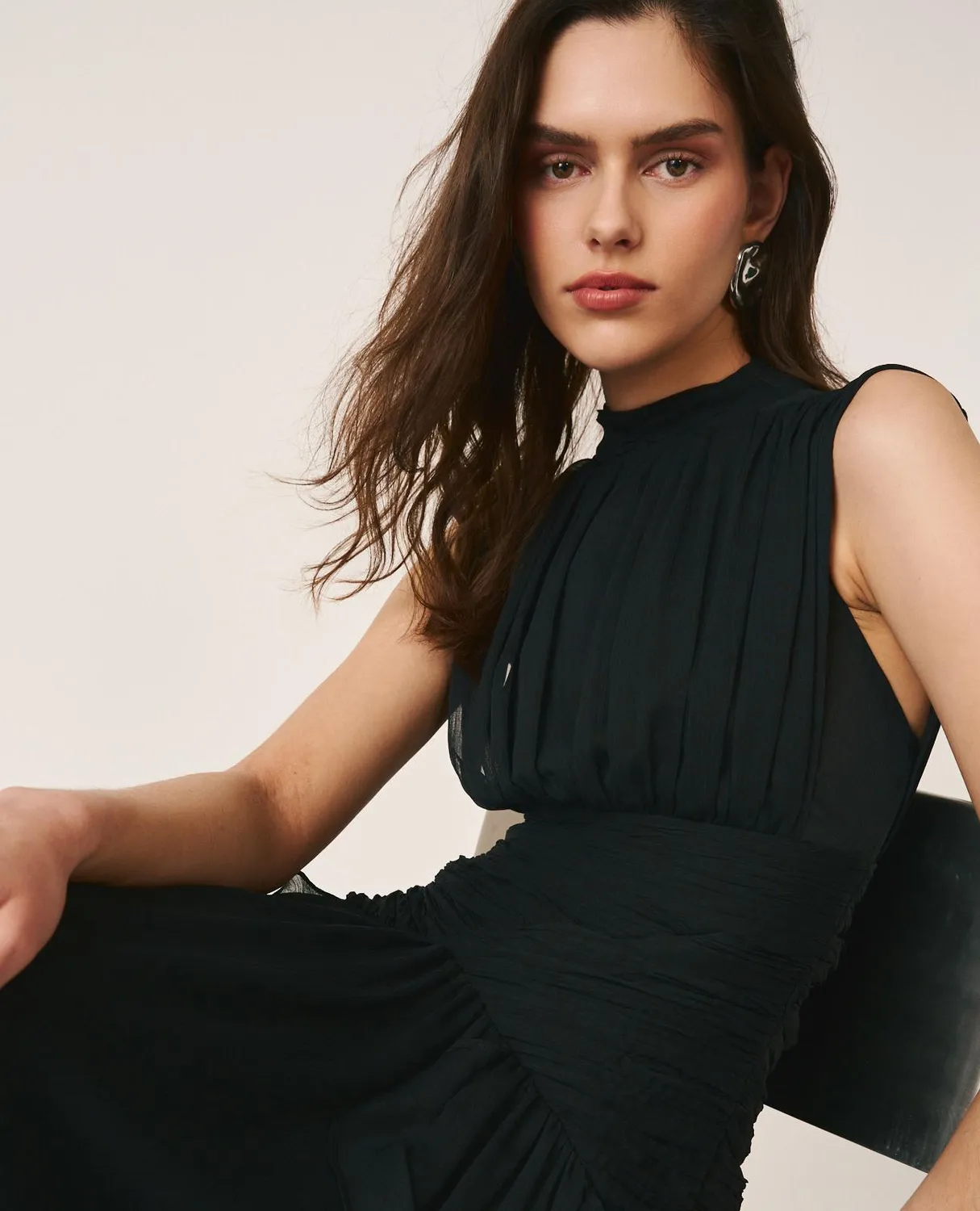Alma en Pena V26CL0241 robe longue noire volants