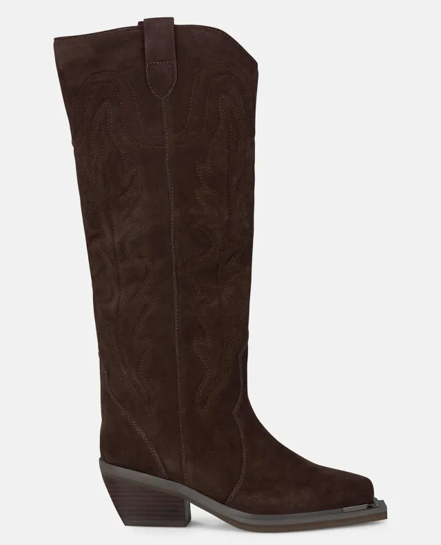 Alma en Pena I250966 bottes marron brodées 6 cm