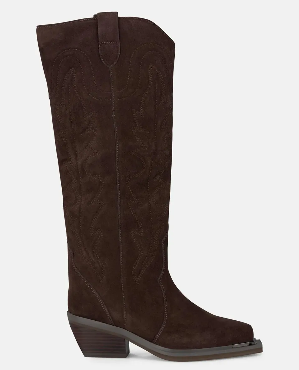 Alma en Pena I250966 bottes marron brodées 6 cm