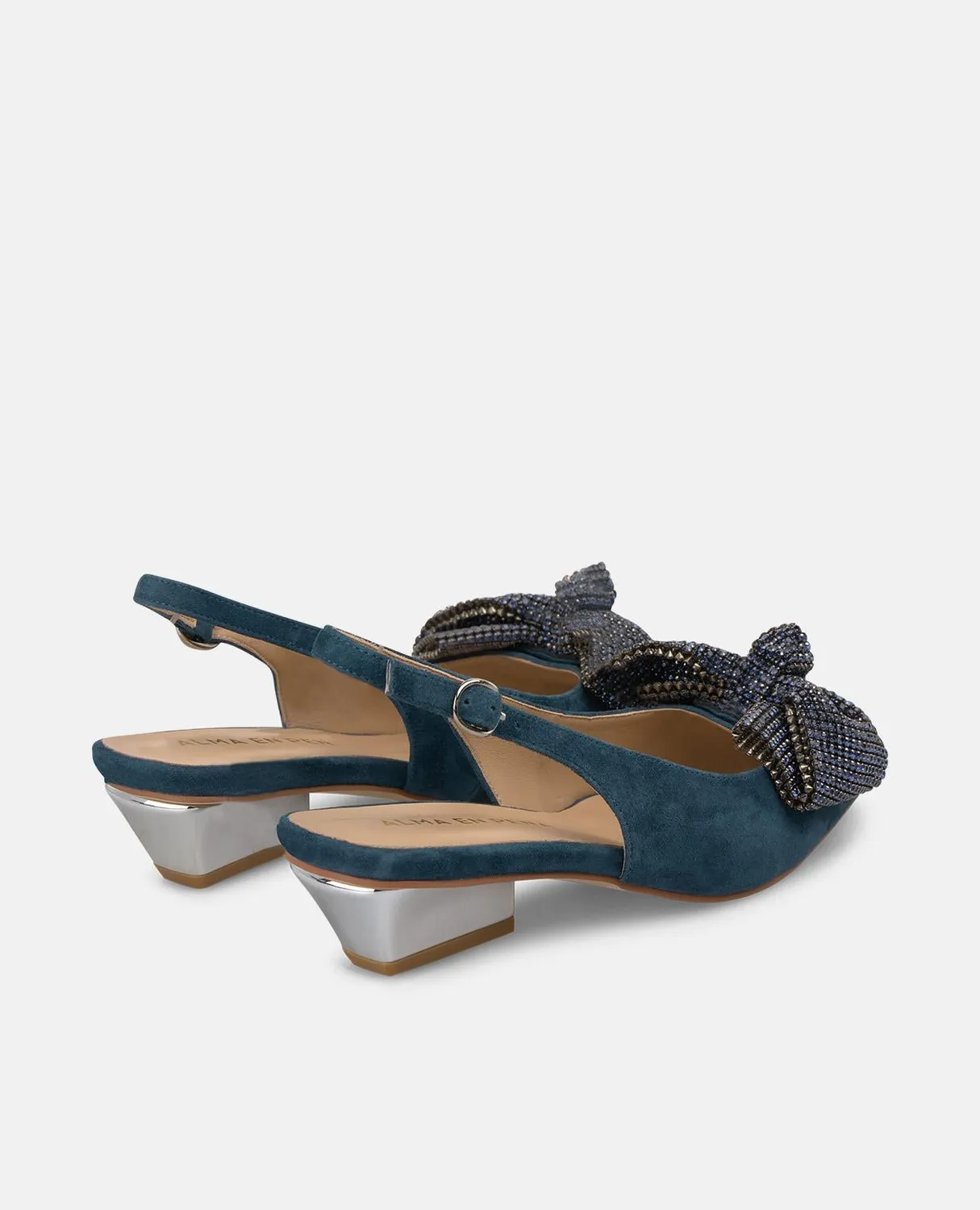 Alma en Pena V260752 escarpins bleu nœud talon 5 cm