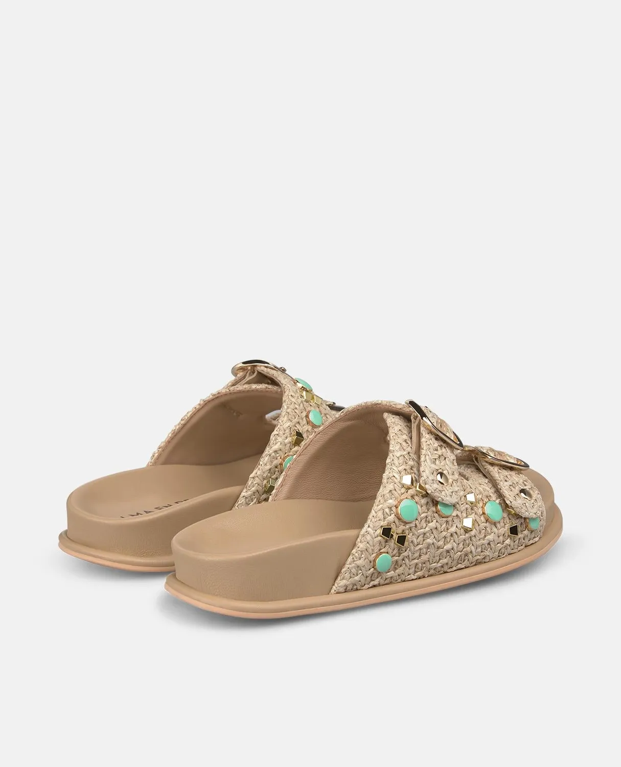 Alma en Pena V267301 sandales plates rafia beige 2 cm