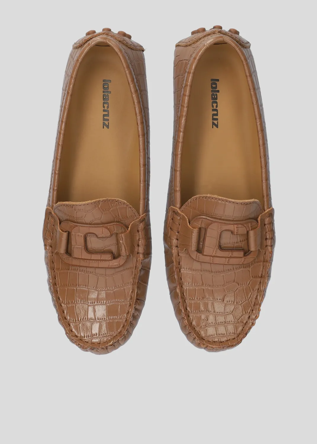 Lola Cruz Margarida Loafers mocassins cuir camel