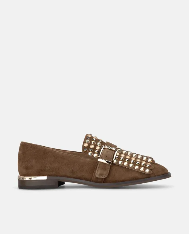 Alma en Pena I250205 mocassins marron cloutés talon 2,5 cm
