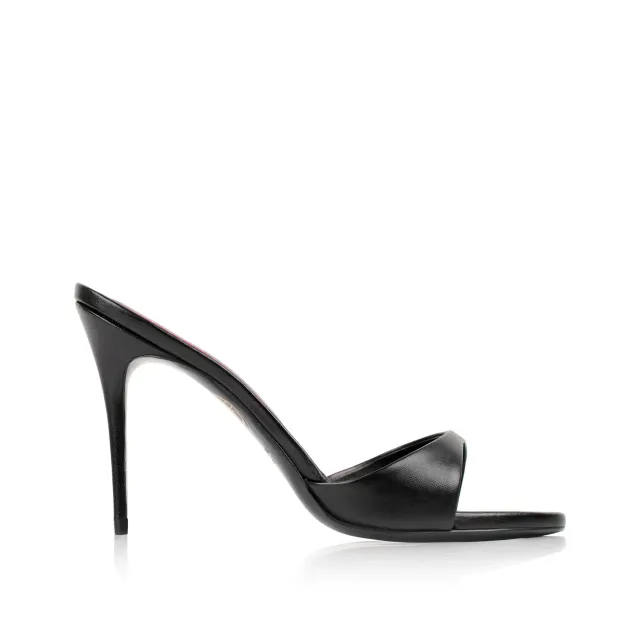 Maison Ernest Lidylle 100 mules cuir mat noir