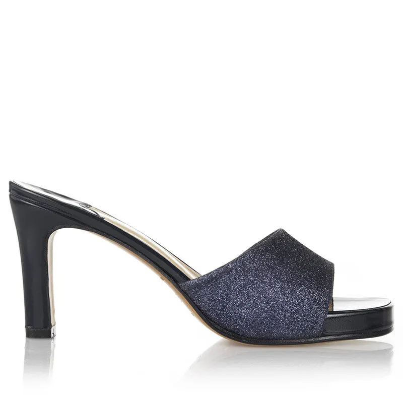 Bégum Paris Miami mule bleu nuit talon 8 cm