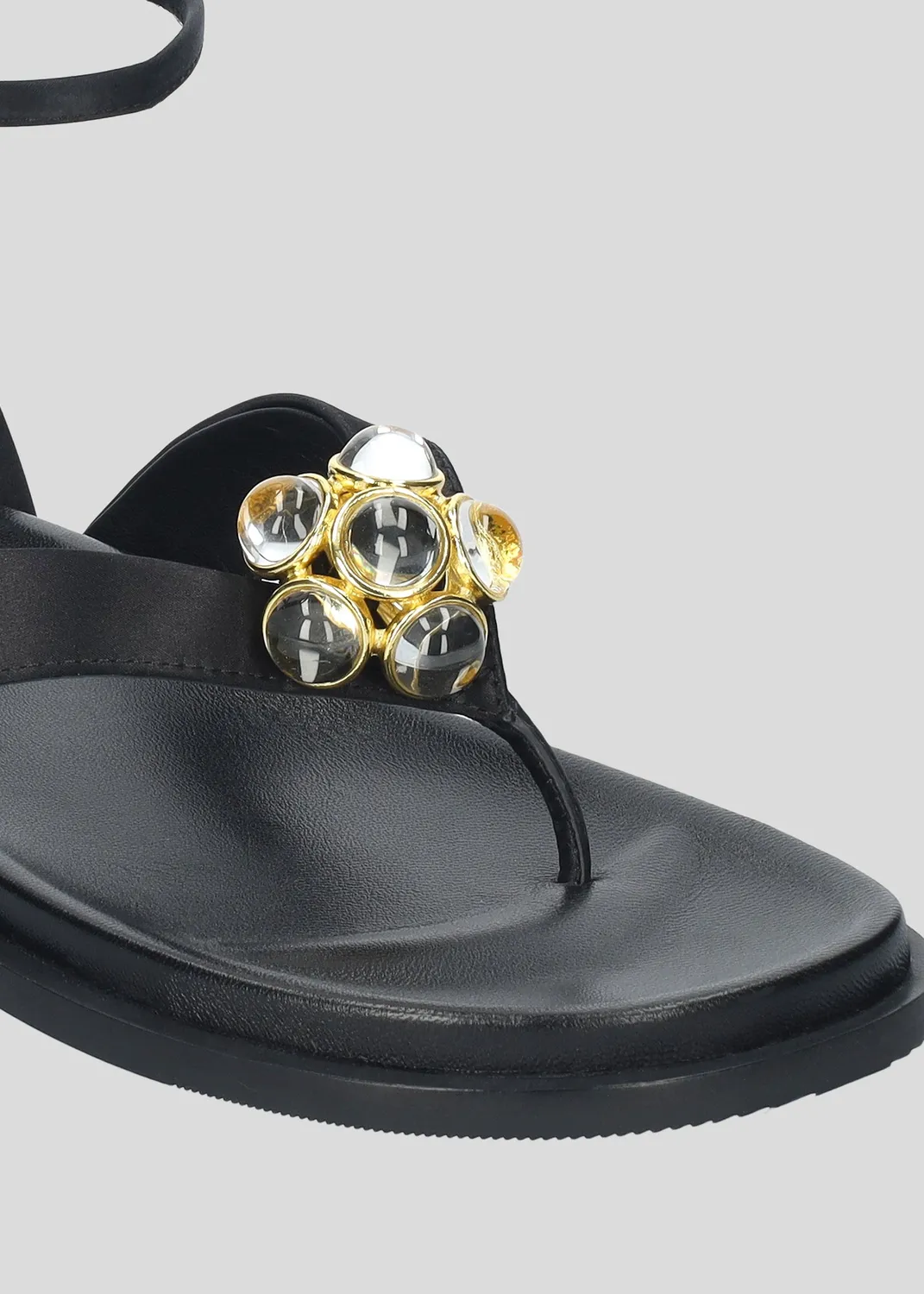Lola Cruz Gloria Flat sandales plates noires