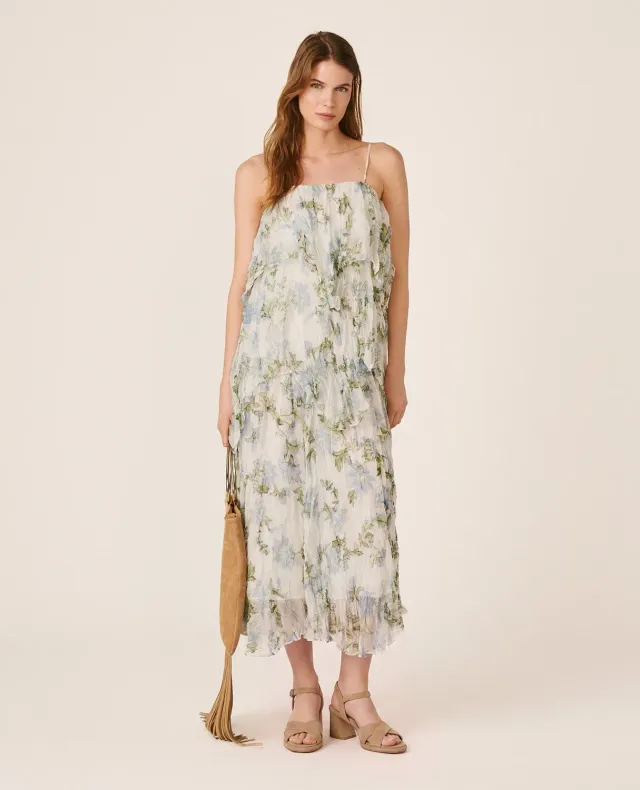 Alma en Pena V26CL0249 robe midi bleue volants