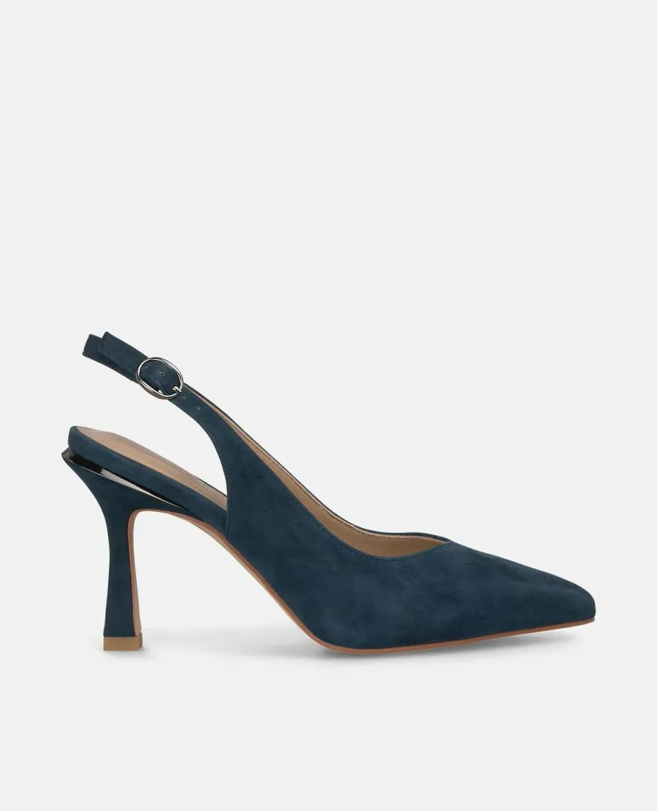 Alma en Pena I250390 escarpins bleu marine suède 9 cm