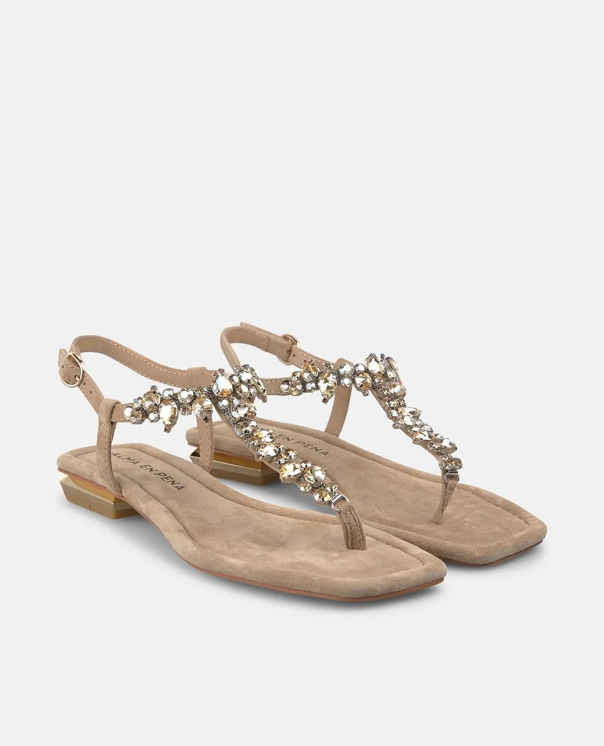Alma en Pena V268601 sandales plates sable strass